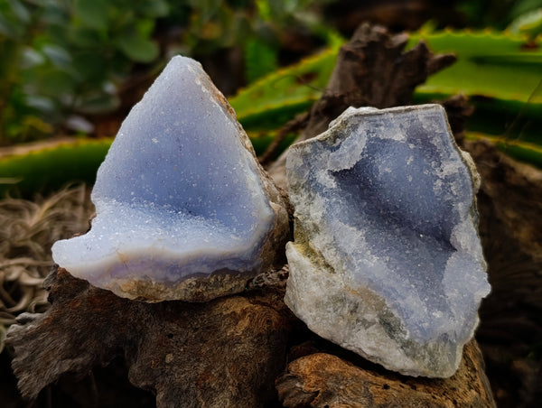 Natural Blue Lace Agate Geodes and Clusters x 12 From Nsanje, Malawi