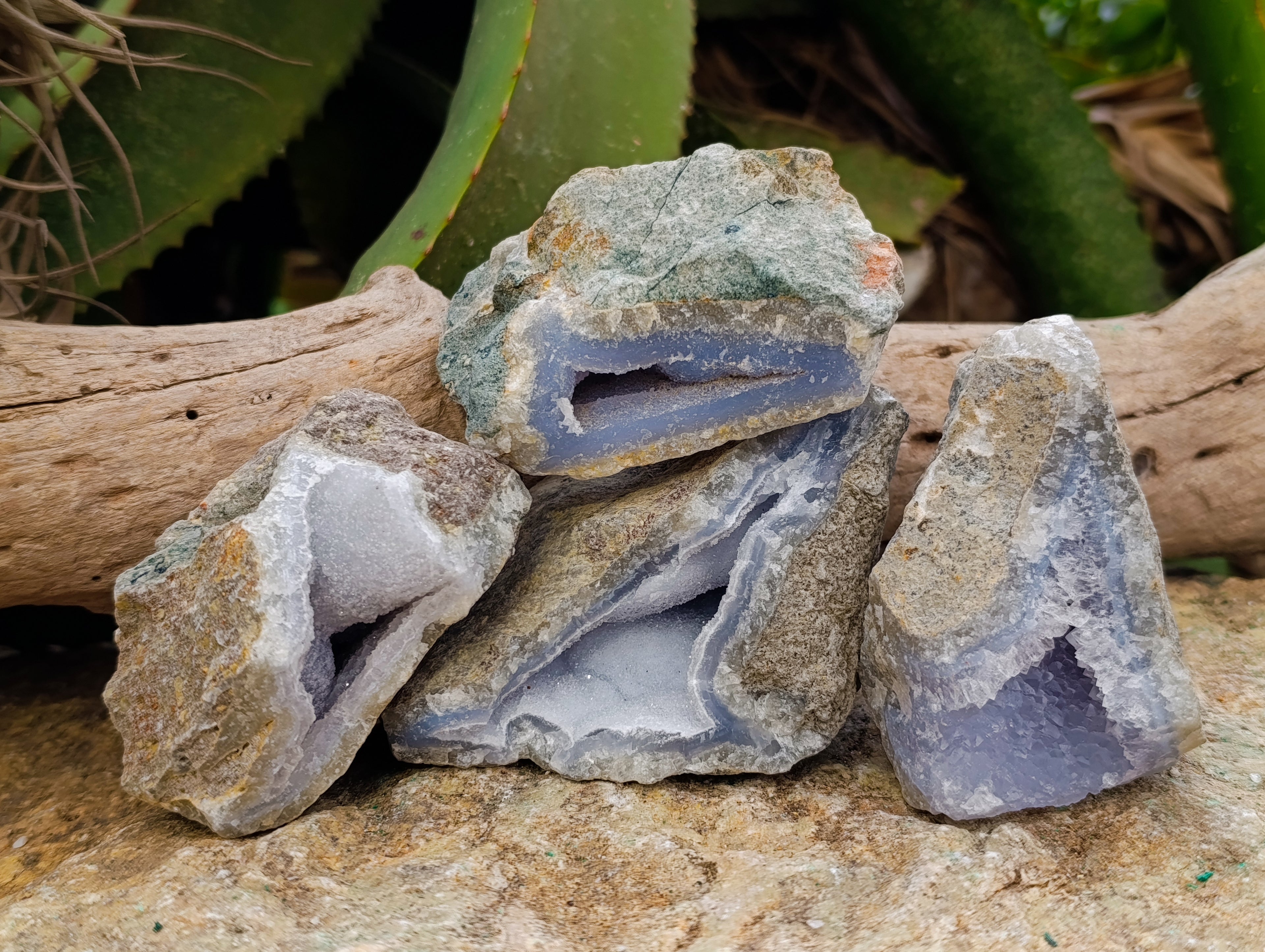 Natural Blue Lace Agate Geodes and Clusters x 12 From Nsanje, Malawi - Toprock Gemstones and Minerals 