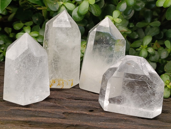 Polished Clear Quartz Crystals x 4 From Madagascar
