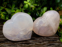 Polished Gemmy Rose Quartz Hearts x 3 From Ambatondrazaka, Madagascar
