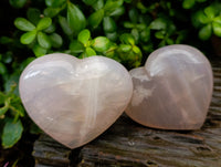 Polished Gemmy Rose Quartz Hearts x 3 From Ambatondrazaka, Madagascar