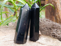 Polished Black Basalt Points x 6 From Antsirabe, Madagascar