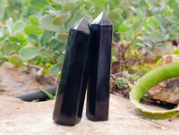 Polished Black Basalt Points x 6 From Antsirabe, Madagascar
