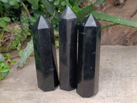 Polished Black Basalt Points x 6 From Antsirabe, Madagascar
