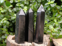 Polished Black Basalt Points x 6 From Antsirabe, Madagascar