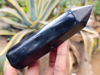 Polished Black Basalt Points x 6 From Antsirabe, Madagascar
