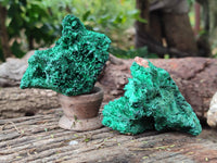 Natural Silky Malachite Specimens x 6 From Kasompe, Congo