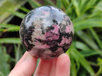 Polished Pink Rhodonite Spheres x 4 From Ambindavato, Madagascar