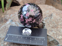 Polished Pink Rhodonite Spheres x 4 From Ambindavato, Madagascar