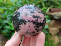 Polished Pink Rhodonite Spheres x 4 From Ambindavato, Madagascar