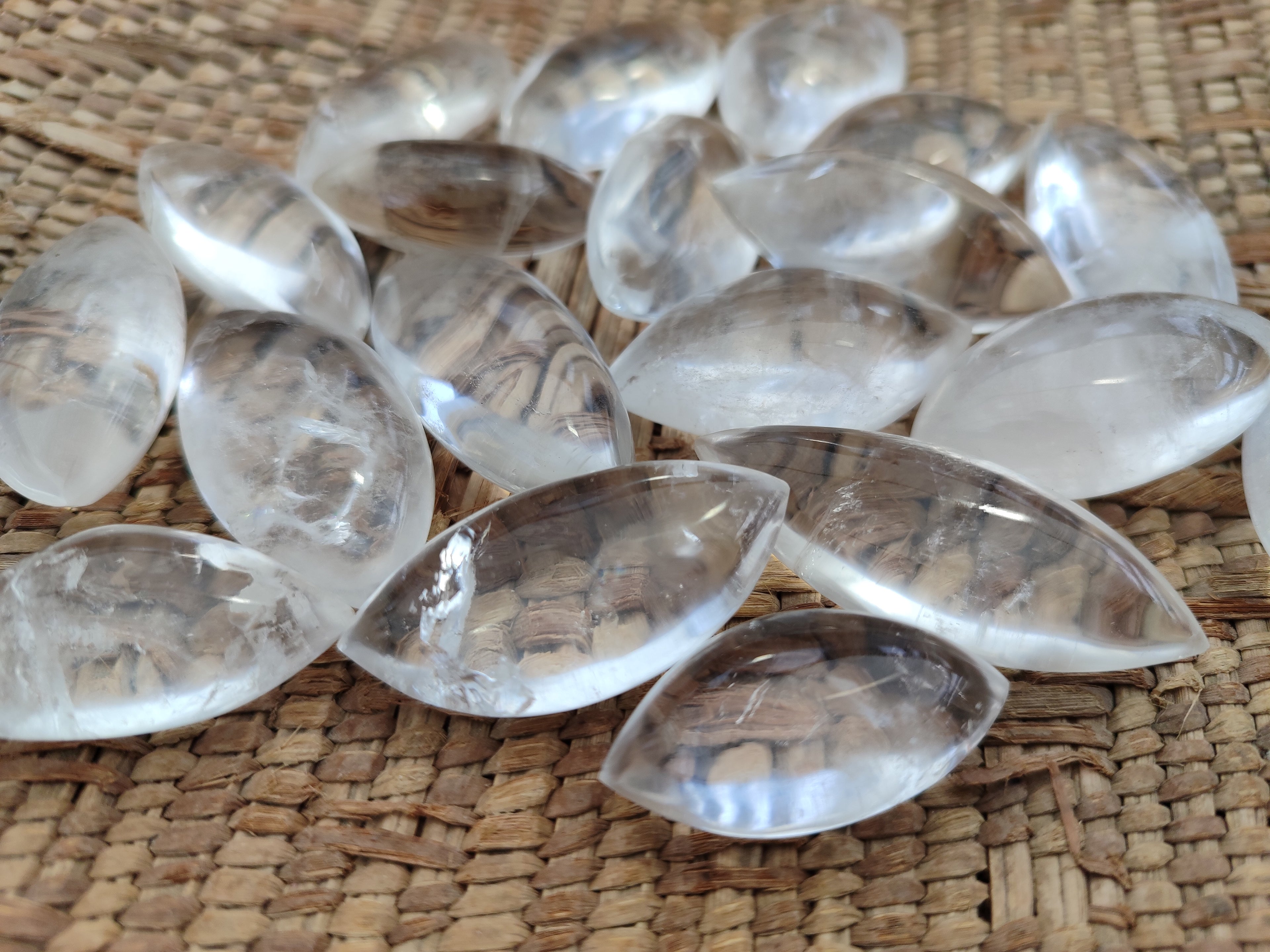 Polished Clear Quartz "Angel Tears" Pendant Pieces x 35 From Madagascar - Toprock Gemstones and Minerals 
