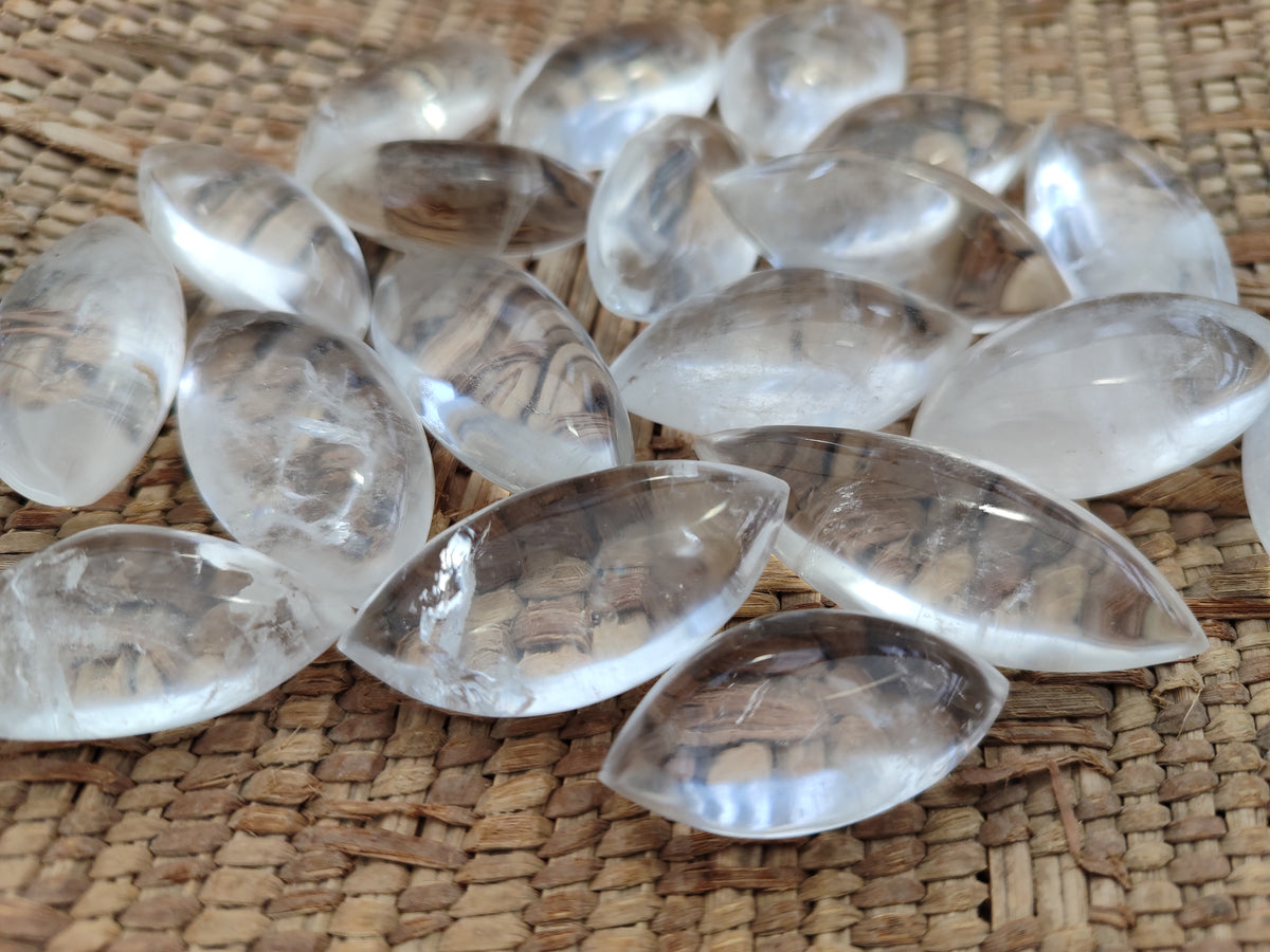 Polished Clear Quartz "Angel Tears" Pendant Pieces x 35 From Madagascar - Toprock Gemstones and Minerals 