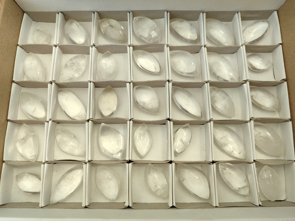 Polished Clear Quartz "Angel Tears" Pendant Pieces x 35 From Madagascar - Toprock Gemstones and Minerals 