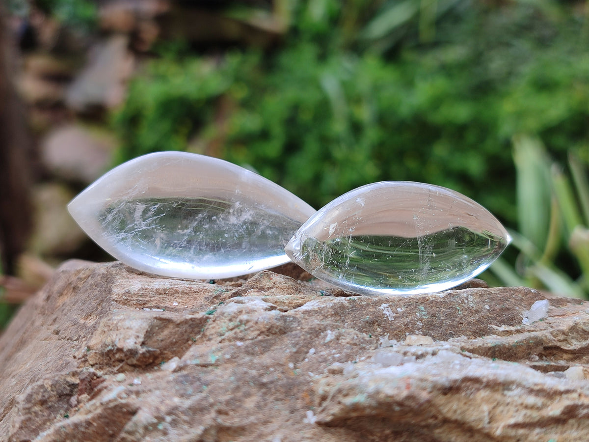 Polished Clear Quartz "Angel Tears" Pendant Pieces x 35 From Madagascar - Toprock Gemstones and Minerals 