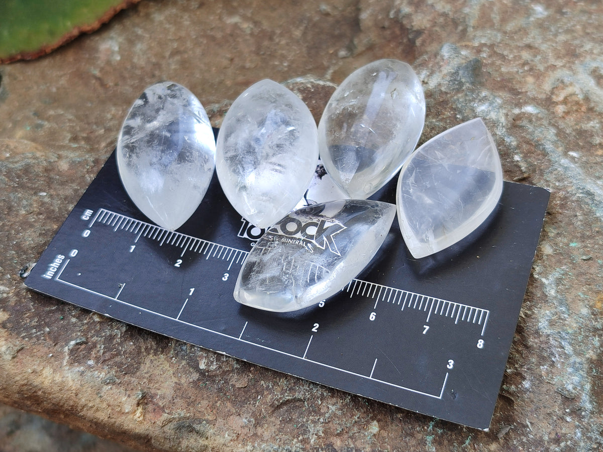 Polished Clear Quartz "Angel Tears" Pendant Pieces x 35 From Madagascar - Toprock Gemstones and Minerals 