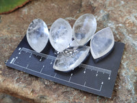 Polished Clear Quartz "Angel Tears" Pendant Pieces x 35 From Madagascar