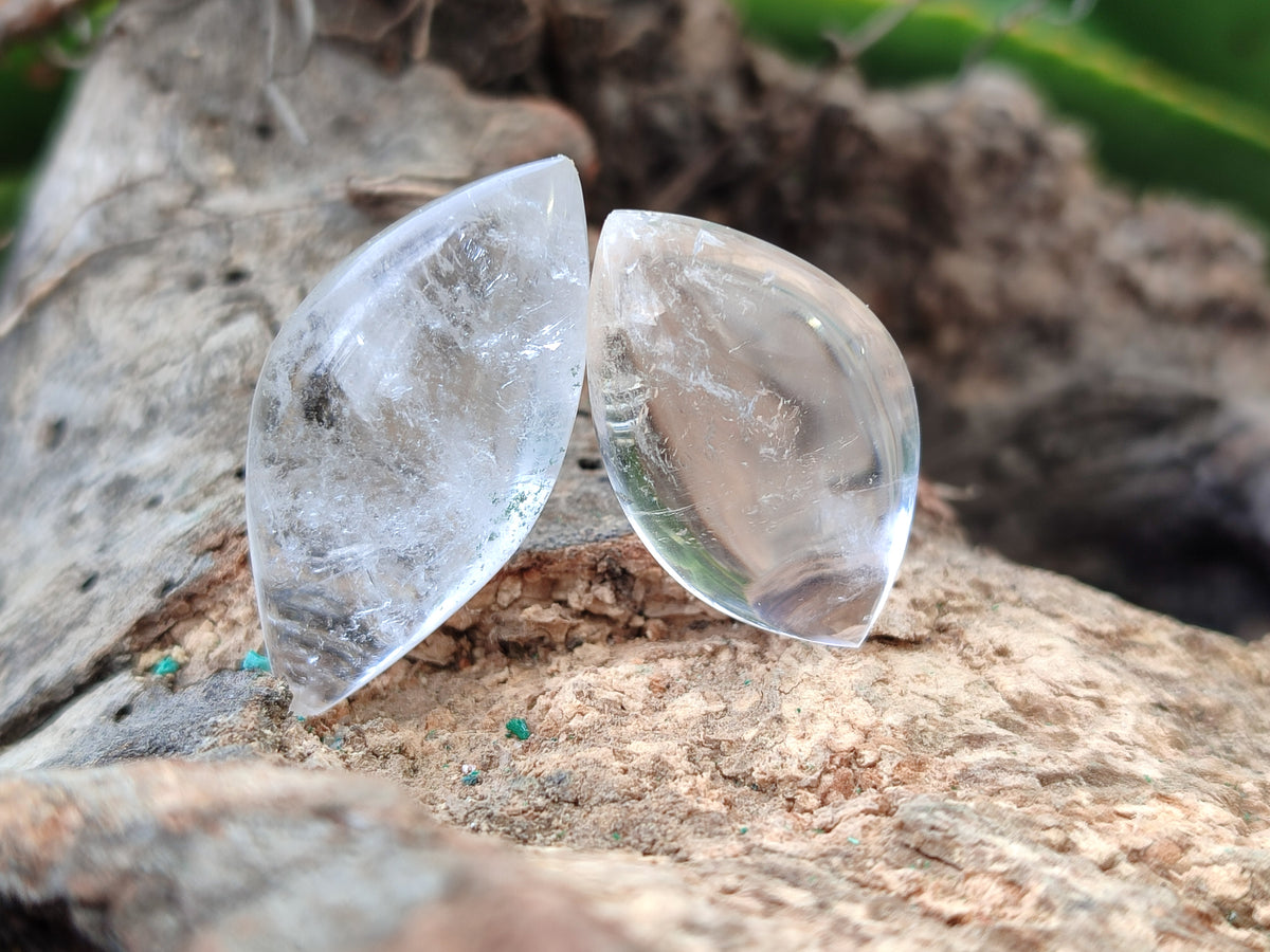 Polished Clear Quartz "Angel Tears" Pendant Pieces x 35 From Madagascar - Toprock Gemstones and Minerals 