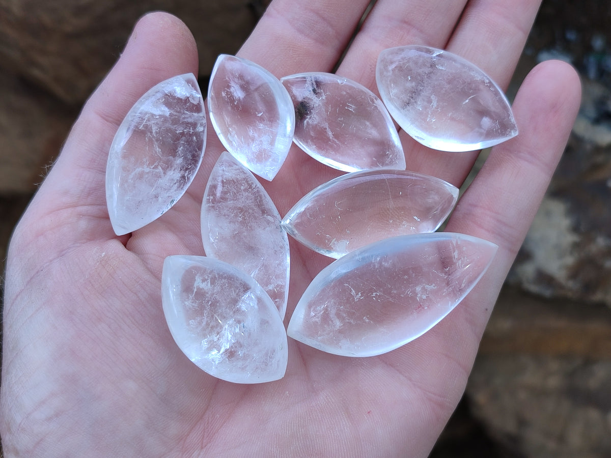 Polished Clear Quartz "Angel Tears" Pendant Pieces x 35 From Madagascar - Toprock Gemstones and Minerals 