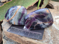 Polished Fluorescent Watermelon Fluorite Free Forms x 6 From Namibia