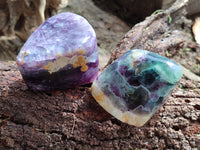 Polished Fluorescent Watermelon Fluorite Free Forms x 6 From Namibia