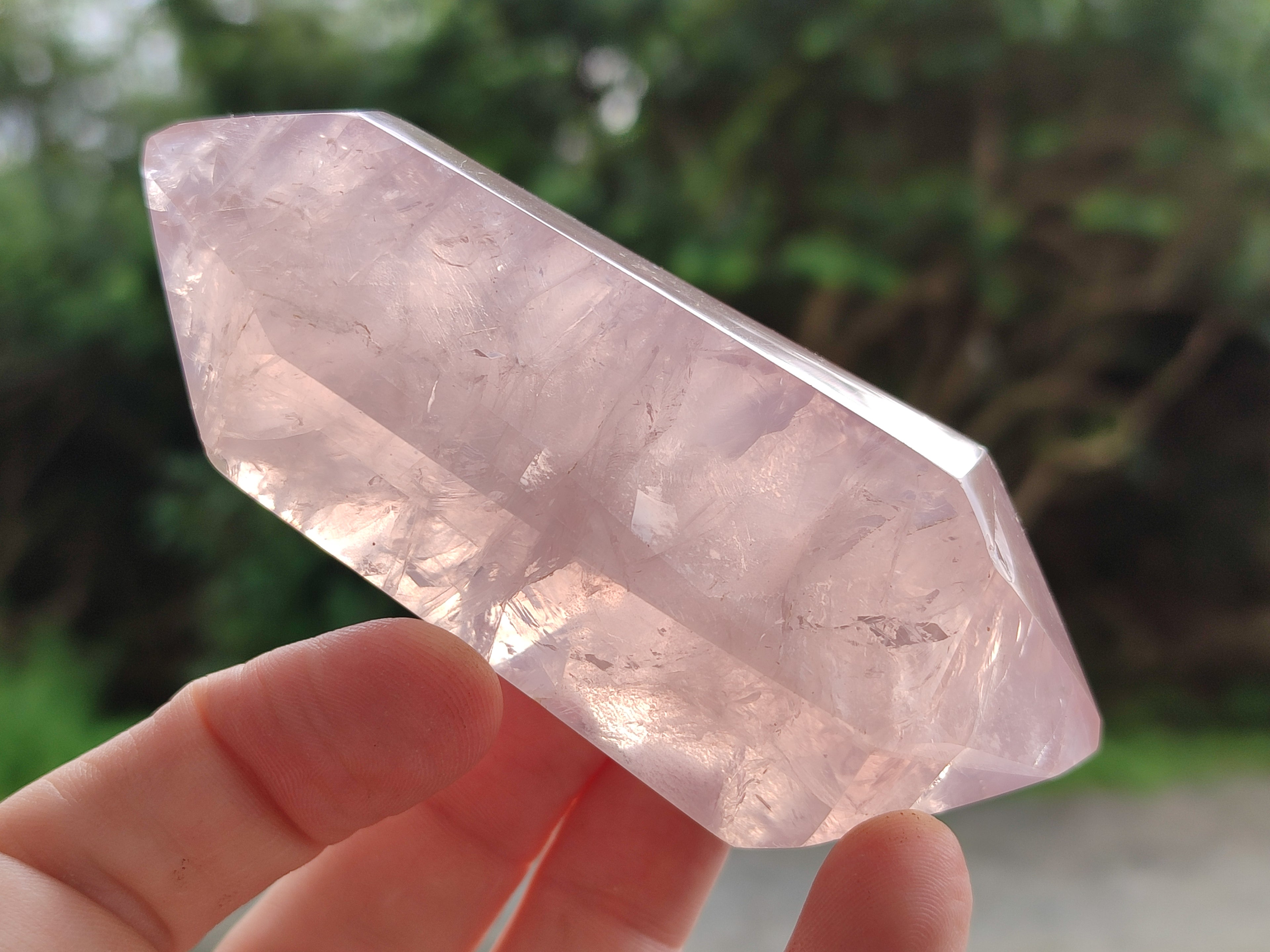 Polished Double Terminated Rose Quartz Points x 6 From Ambatondrazaka, Madagascar - Toprock Gemstones and Minerals 