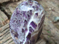 Polished Chevron Amethyst Standing Free Forms x 2 From Zambia