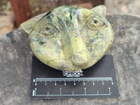 Polished Leopard Stone Cat Face and Whale Tail Carvings x 3 From Zimbabwe