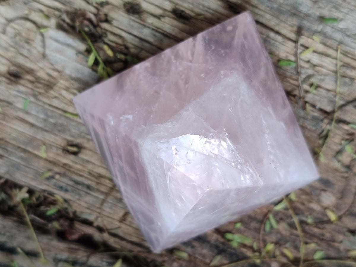 Polished Rose Quartz Pyramids x 6 From Ambatondrazaka, Madagascar - Toprock Gemstones and Minerals 