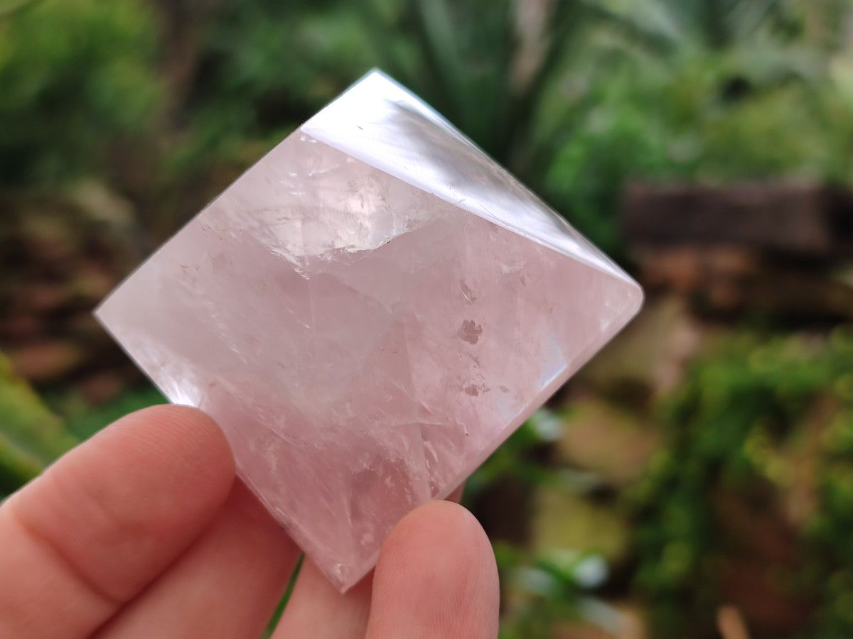 Polished Rose Quartz Pyramids x 6 From Ambatondrazaka, Madagascar - Toprock Gemstones and Minerals 