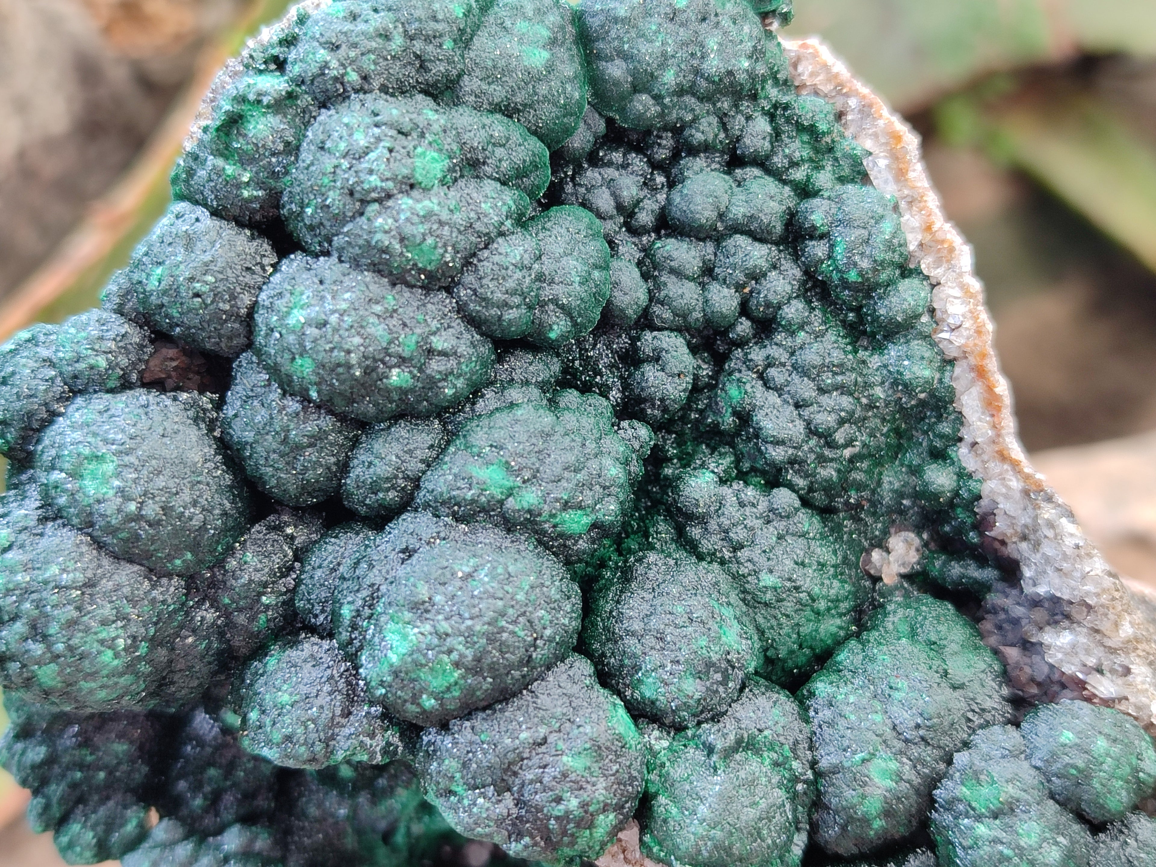 Natural Botryoidal Ball Malachite On Dolomite Matrix Specimen x 1 From Kambove, Congo - Toprock Gemstones and Minerals 