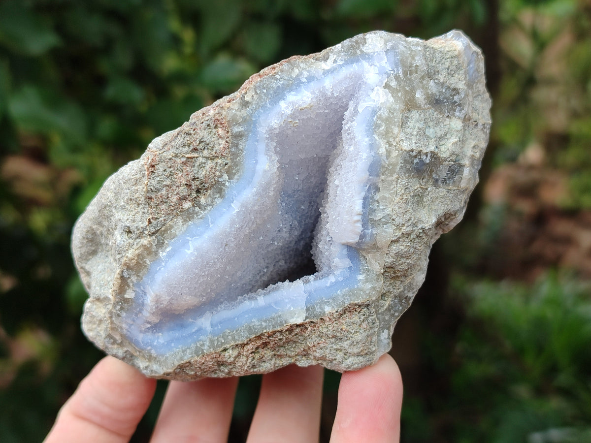 Natural Blue Lace Agate Geode Specimens x 6 From Nsanje, Malawi - Toprock Gemstones and Minerals 