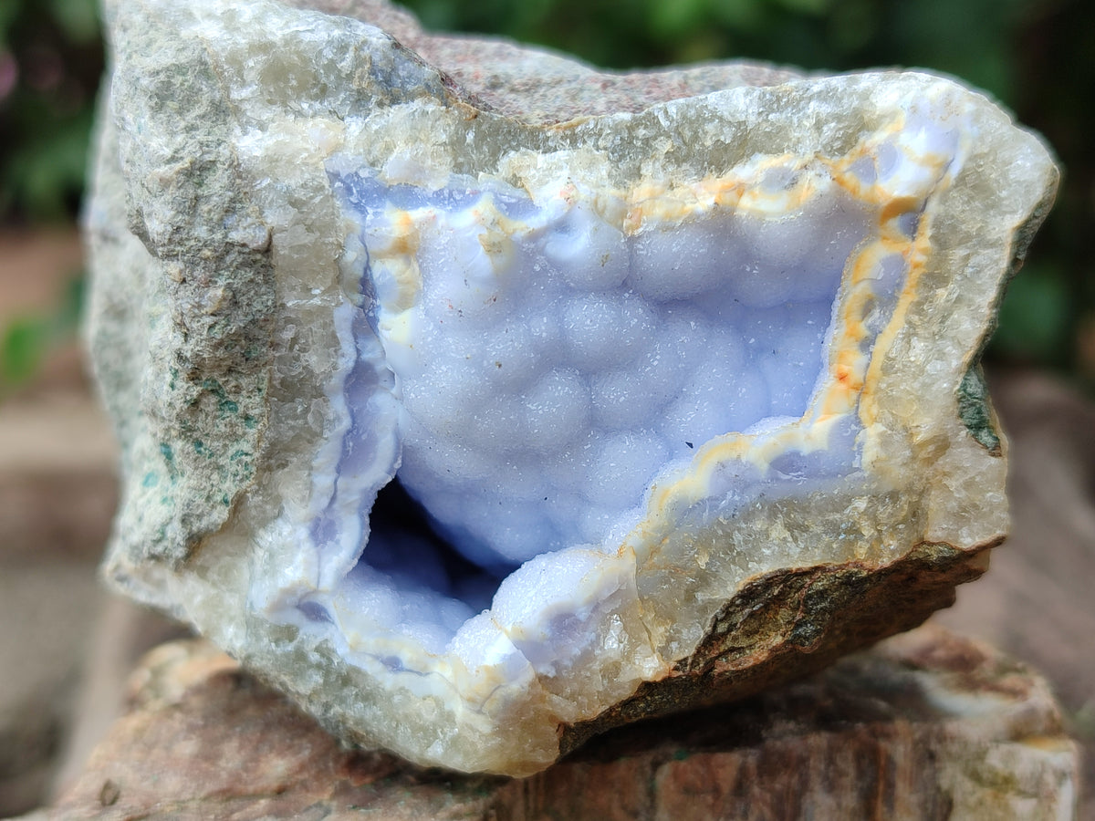 Natural Blue Lace Agate Geode Specimens x 6 From Nsanje, Malawi - Toprock Gemstones and Minerals 