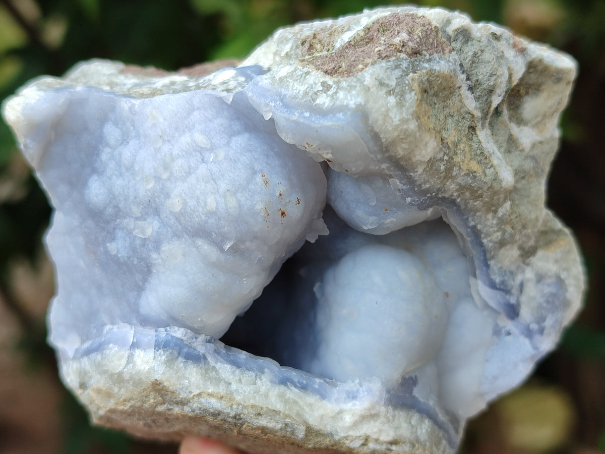 Natural Blue Lace Agate Geode Specimens x 6 From Nsanje, Malawi - Toprock Gemstones and Minerals 
