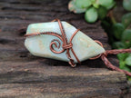 Polished Copper Wire Wrapped Blue Smithsonite Jewellery Pendants x 6 From Congo - Toprock Gemstones and Minerals 