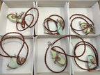 Polished Copper Wire Wrapped Blue Smithsonite Jewellery Pendants x 6 From Congo - Toprock Gemstones and Minerals 
