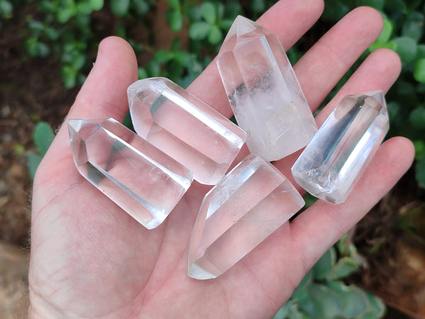 Polished Clear and Smokey Quartz Crystals x 20 From Madagascar