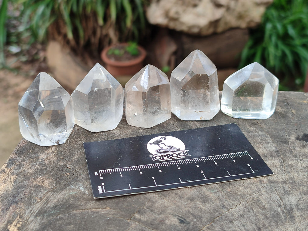 Polished Clear and Smokey Quartz Crystals x 20 From Madagascar - Toprock Gemstones and Minerals 