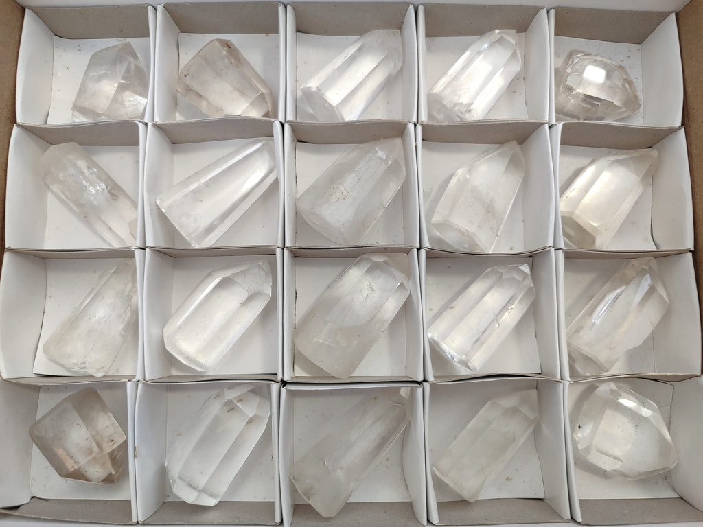 Polished Clear and Smokey Quartz Crystals x 20 From Madagascar - Toprock Gemstones and Minerals 