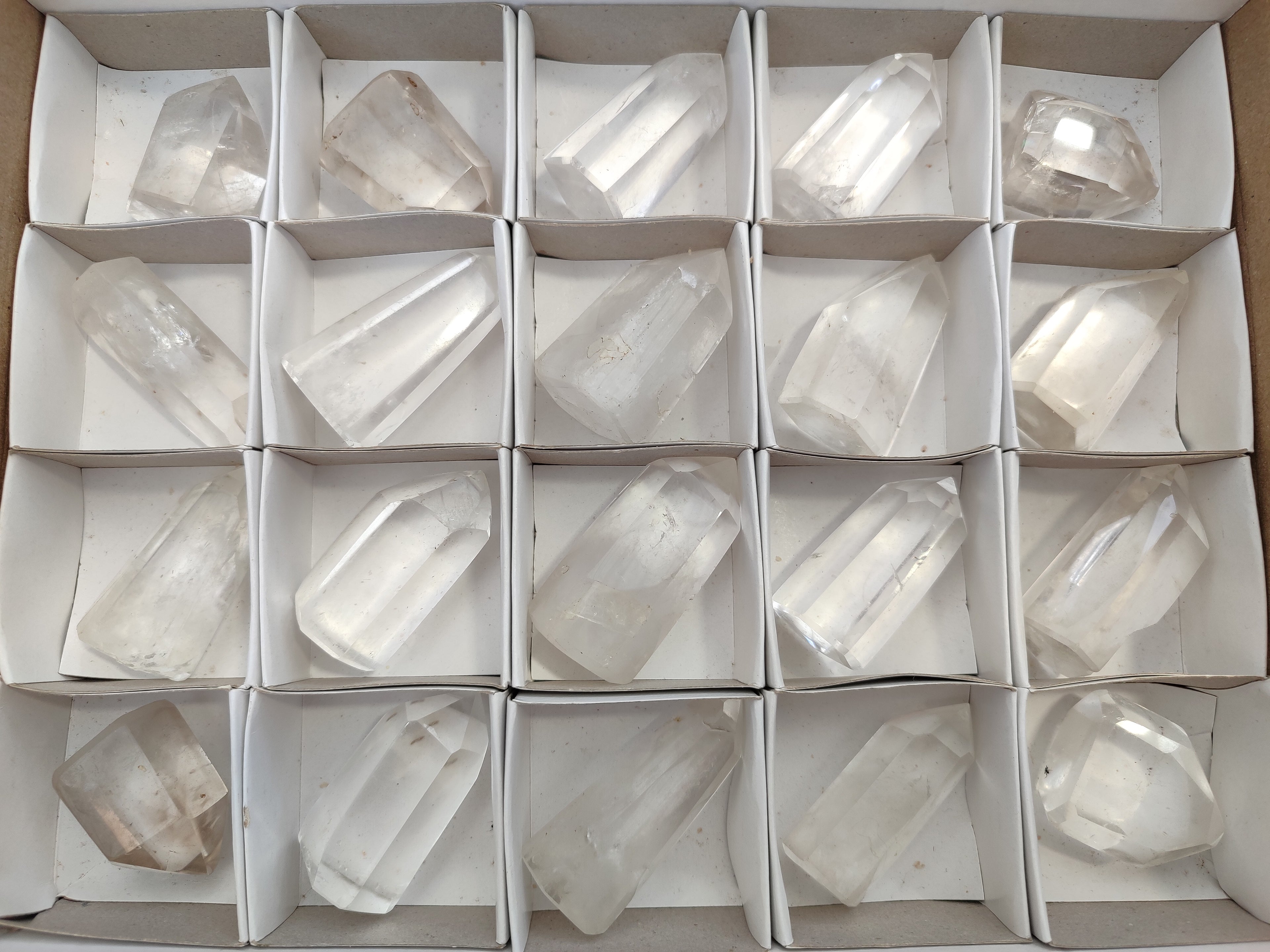 Polished Clear and Smokey Quartz Crystals x 20 From Madagascar - Toprock Gemstones and Minerals 