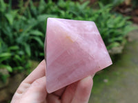 Polished Rose Quartz Pyramids x 6 From Ambatondrazaka, Madagascar