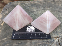 Polished Rose Quartz Pyramids x 6 From Ambatondrazaka, Madagascar