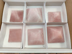 Polished Rose Quartz Pyramids x 6 From Ambatondrazaka, Madagascar - Toprock Gemstones and Minerals 