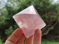 Polished Rose Quartz Pyramids x 6 From Ambatondrazaka, Madagascar