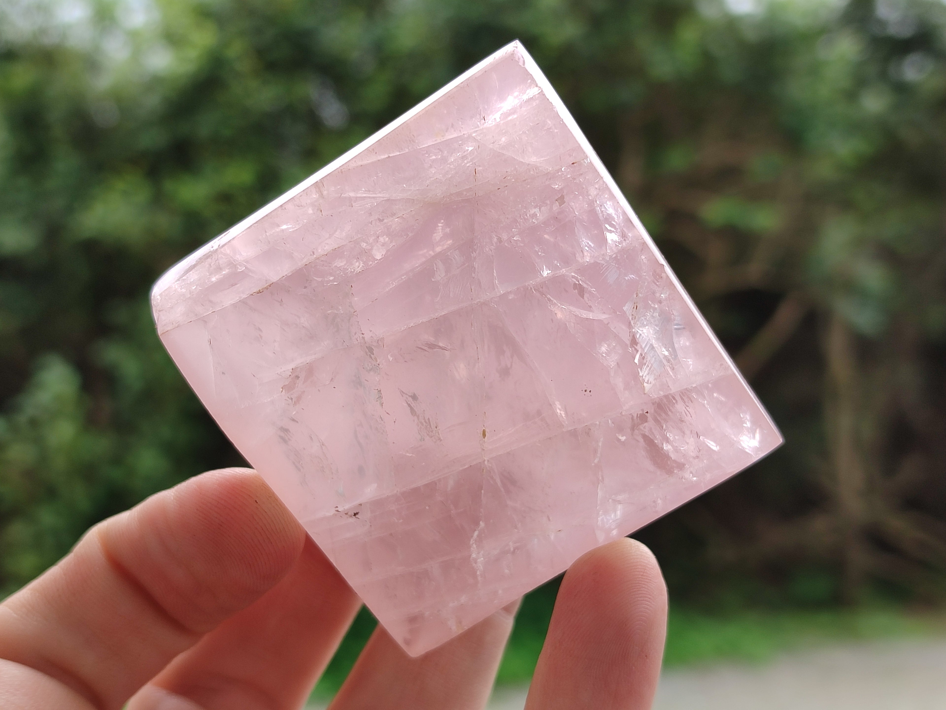 Polished Rose Quartz Pyramids x 6 From Ambatondrazaka, Madagascar - Toprock Gemstones and Minerals 