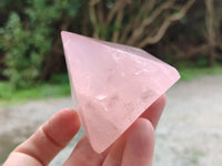 Polished Rose Quartz Pyramids x 6 From Ambatondrazaka, Madagascar