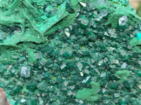 Natural Dioptase and Malachite On Dolomite Specimen x 1 From Likasi, Congo