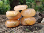 Polished Orange Twist Calcite Palm Stones x 24 From Maevantanana, Madagascar - Toprock Gemstones and Minerals 