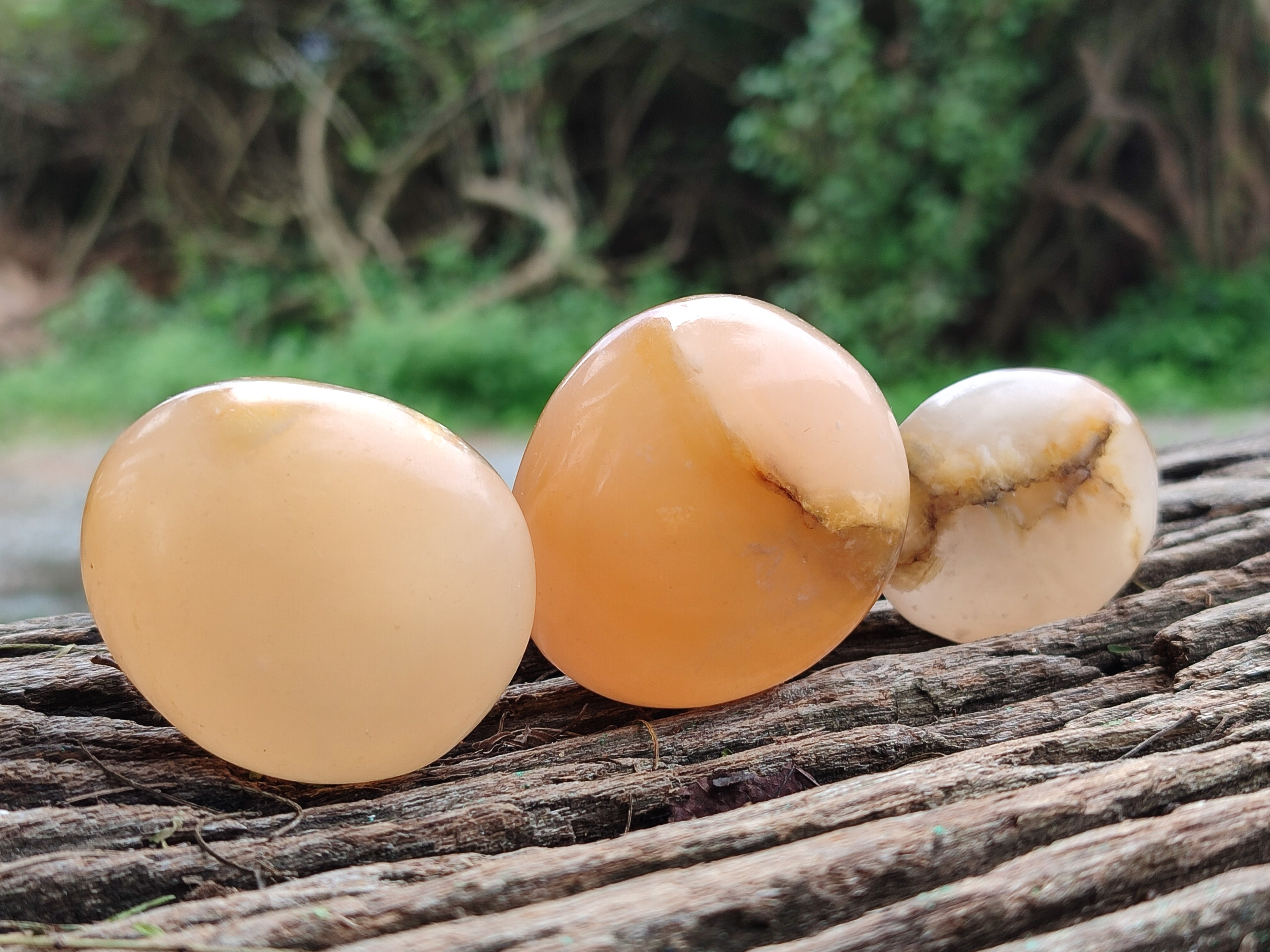 Polished Orange Twist Calcite Palm Stones x 24 From Maevantanana, Madagascar - Toprock Gemstones and Minerals 