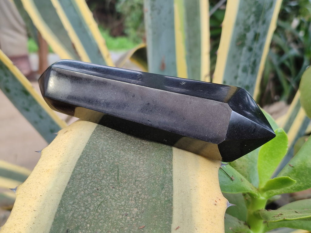 Polished Black Basalt Double Terminated Points x 4 From Antsirabe, Madagascar - Toprock Gemstones and Minerals 