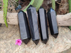 Polished Black Basalt Double Terminated Points x 4 From Antsirabe, Madagascar - Toprock Gemstones and Minerals 